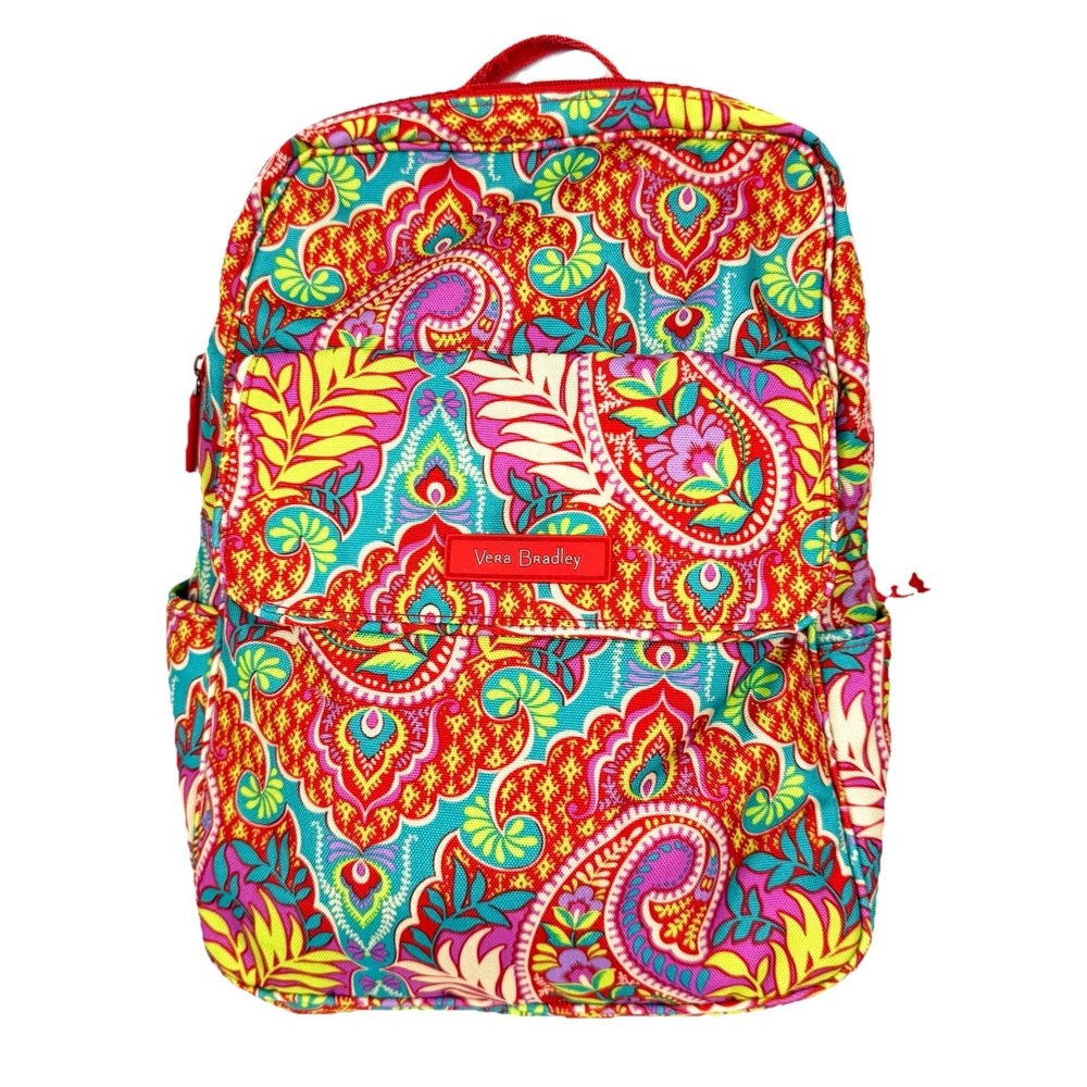 Vera Bradley Paisley In Paradise Lighten Up Backpack Canvas Boho Colorful Spring